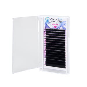 Eyelashes For you "With love", black color, MIX length (5-8 mm), 16 tapes! Different curls available!