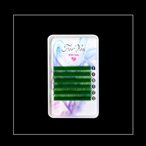 Eyelashes  For you "with love" green mix 8-13mm.