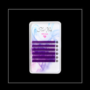 Pestañas para usted "con amor", mezcla púrpura de 8-13 mm.