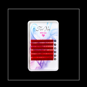 Eyelashes  For you "with love" red mix 8-13 mm.