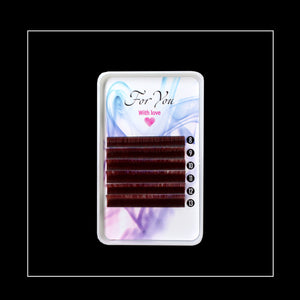 Eyelashes  For you "with love" wine red mix 8-13 mm.